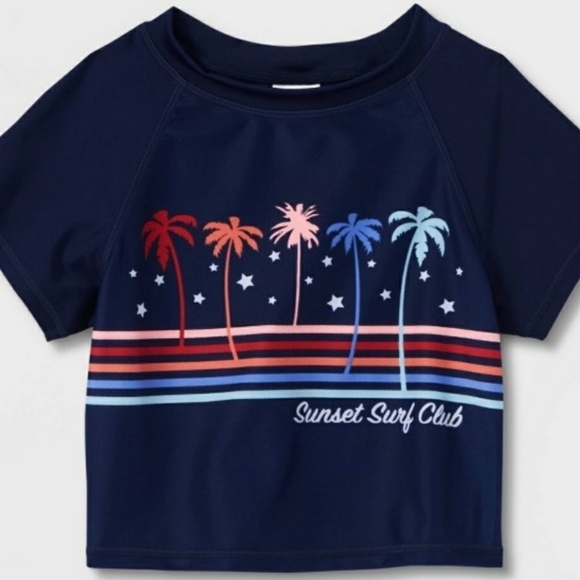 art class™ 3pc Sunset Print Rash Guard Set - Size XL (14-16) - Picture 3 of 9